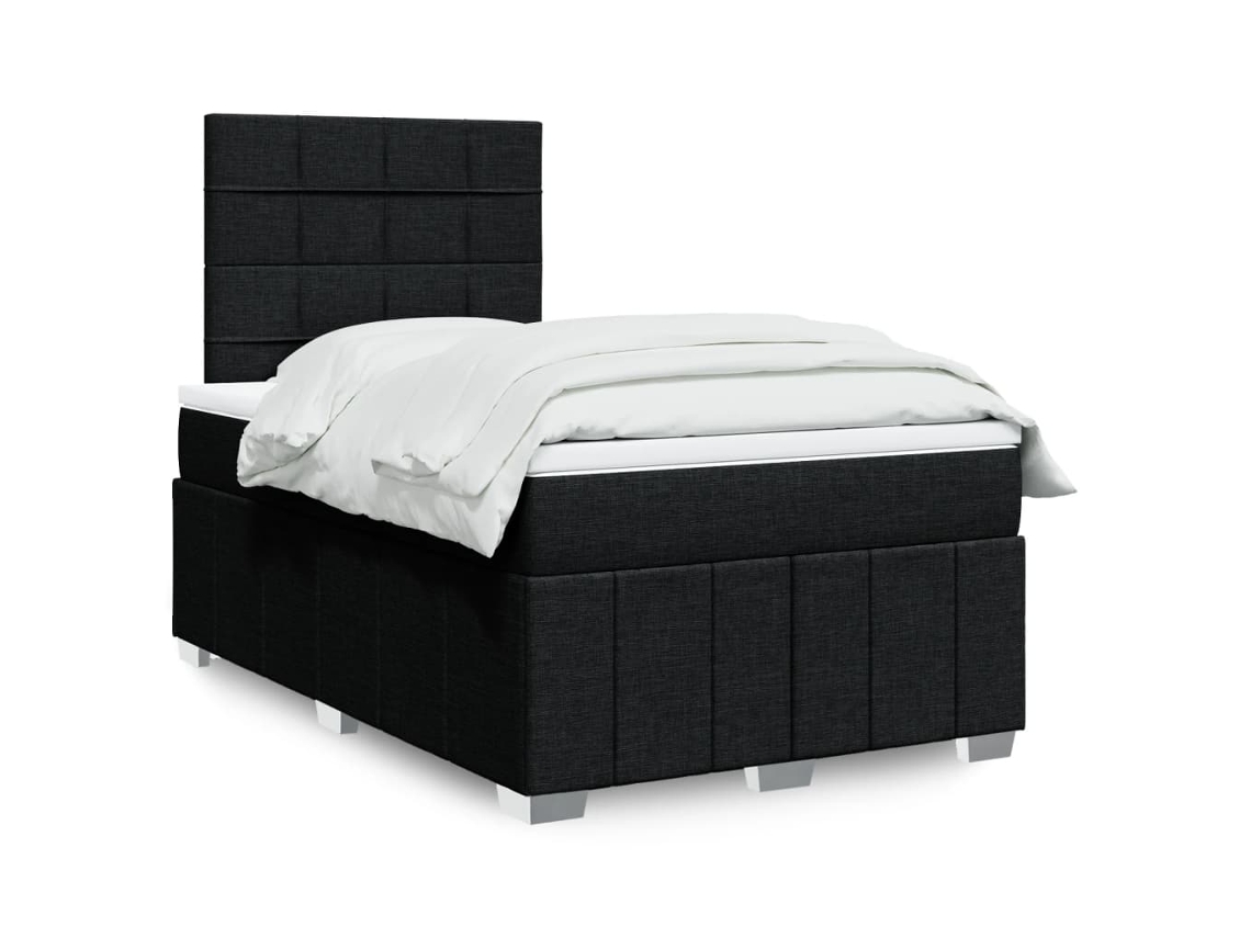 Vidaxl Cama Com Molas/colchão 120x200 Cm Tecido Preto