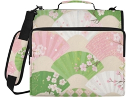 Pasta Japonesa Com 3 Compartimentos, Zíper Escolar, Alça De Ombro E Mão Inclui Bolso Com Zíper Pasta Portátil Adequada