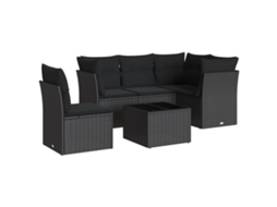 Garden Sofa Set, Garden Sofa Sets Vidaxl Preto Rattan / Vime (n/a)