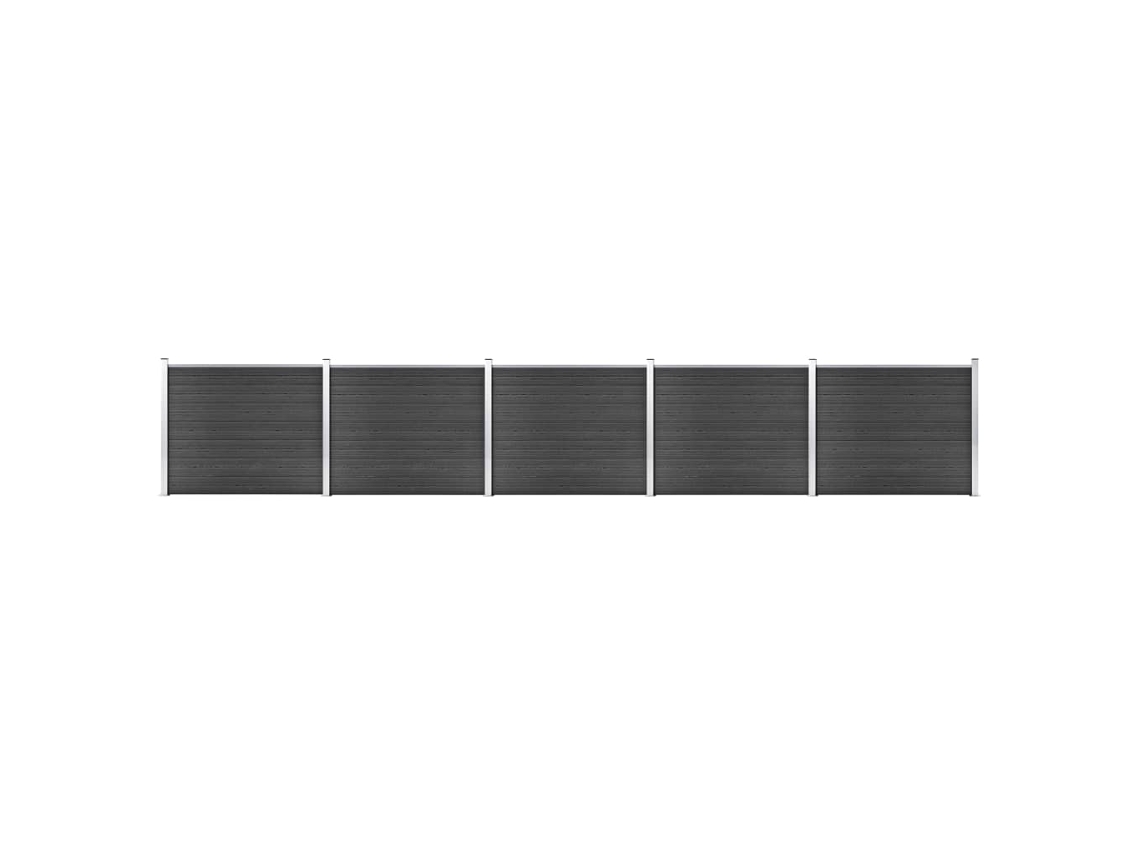Vidaxl Conjunto Painel De Cerca 872x146 Cm Wpc Cinzento
