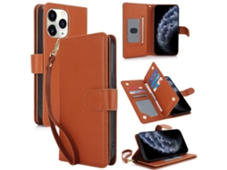 Capa Carteira De Couro Para Iphone 11 Pro Max - Com Rfid - Para Vários Cartões
