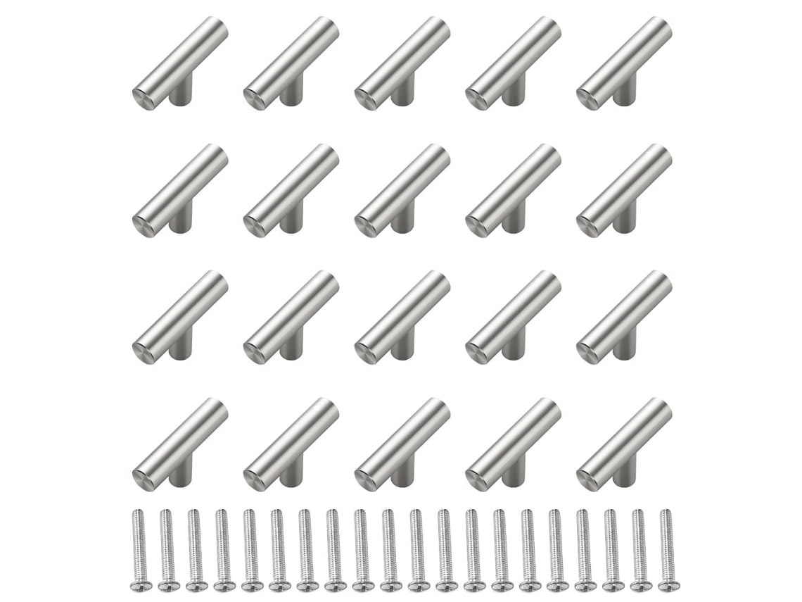 Conjunto de 20 Puxadores de Aço Inoxidável, 5 Cm BRILVIBERA