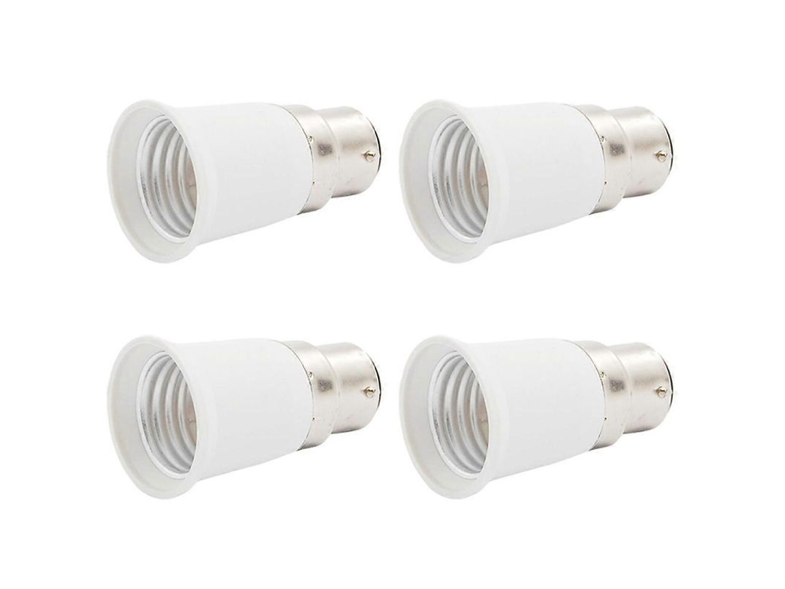 adaptador de Soquete de Lâmpada B22 para E27 4x Prata e Branco Conversor de Lâmpada