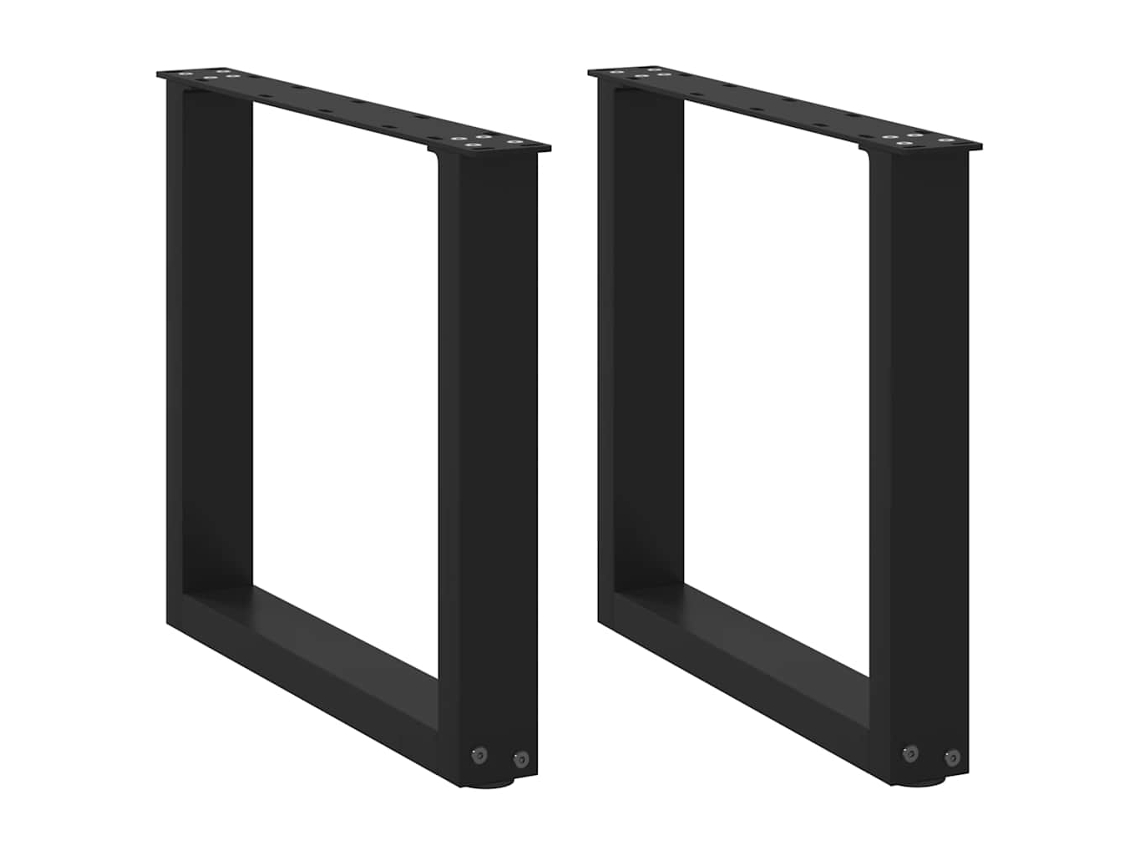 vidaXL Pernas mesa centro 2 pcs em forma de U 50x(42-43) cm aço preto