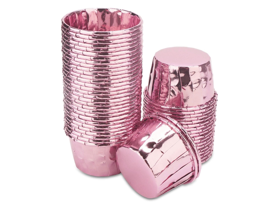 Copos para Cupcake Forros de Alumínio Descartáveis Copos de Bolo Dourados Pans de Alumínio NEVEANCE