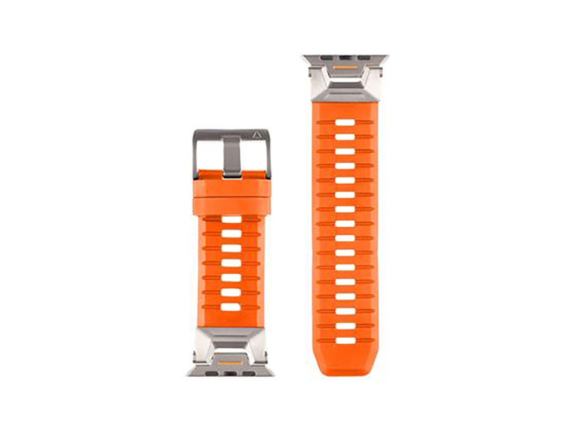 Pulseira tática resistente de segurança laranja para Apple Watch Ultra