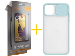 Capa + 2 Películas para iPhone 11 ACCETEL Verde Água