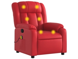 Poltrona De Massagens Reclinável Vidaxl Vermelho Couro Artificial