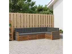 Vidaxl Conjunto De Sofás Para Exterior 5 Unid. Natural E Antracite
