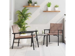 Vidaxl Cadeira De Jardim 2 Unid. Castanho Vime Pe