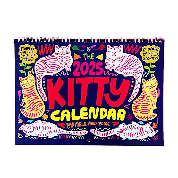 Calendário de Parede Mensal Divertido com Tema de Gatos para 2025, Presente Perfeito para Amantes de Gatos BRILVIBERA