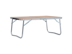 Mesa campismo dobrável VIDAXL Marrom Alumínio ( 60x40 cm )
