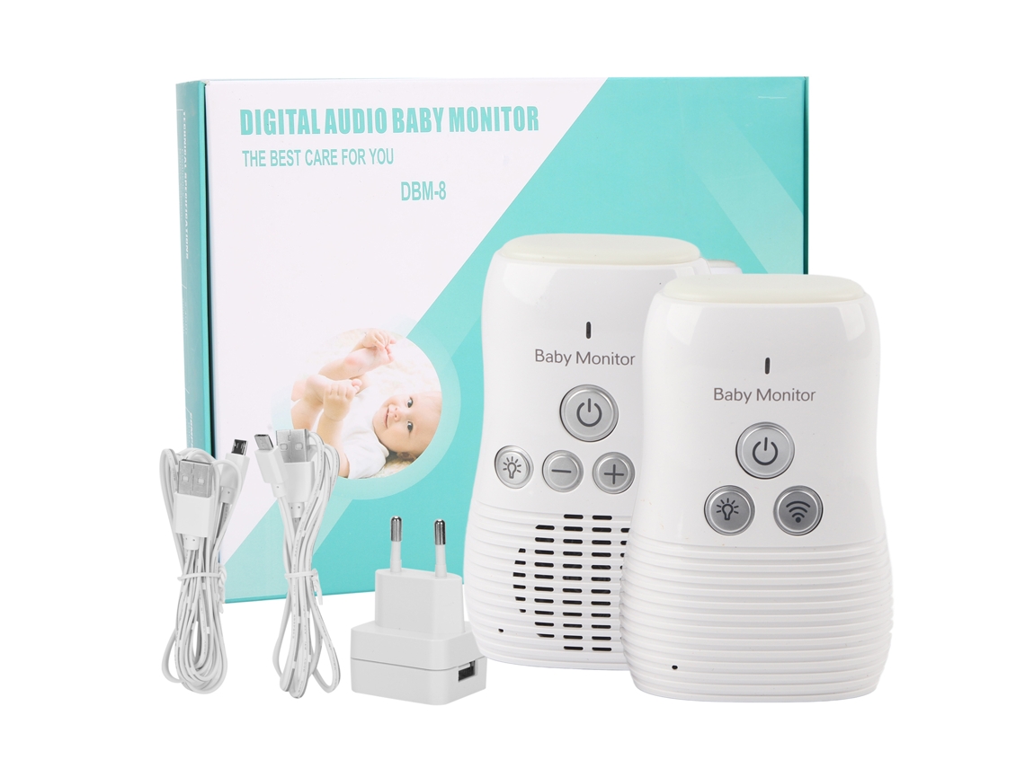Monitor De Áudio Para Bebês Com Interfone Sem Fio Bidirecional, Luz Noturna E Sistema Segurança Residencial. Plugue Ue 100 240v. Aquaforge