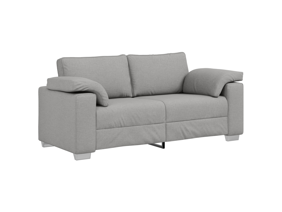 Sofá Contemporâneo Cinza-claro Para Sala De Estar Vidaxl Grey Polyester
