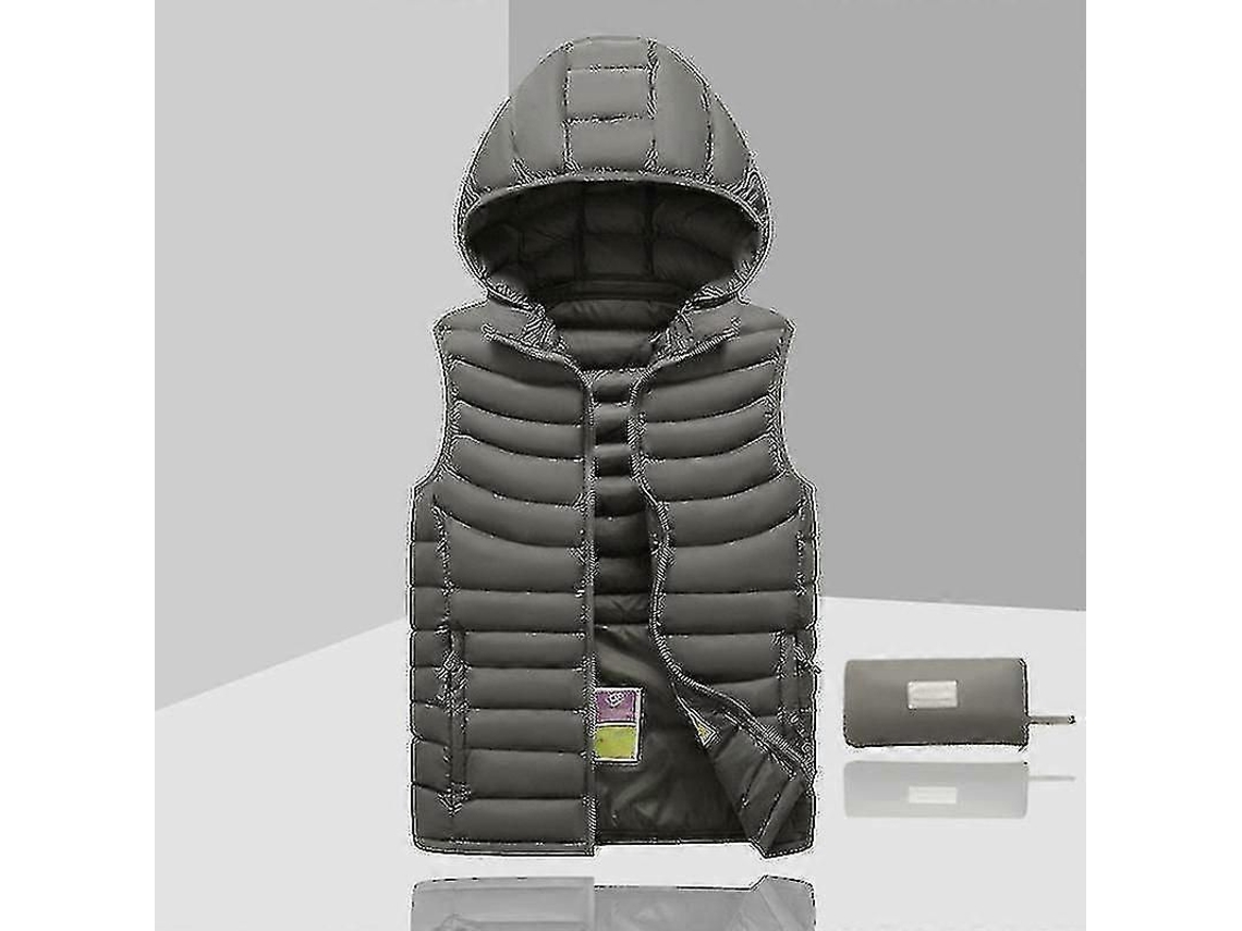 Chaqueta Sem Mangas para Homem com Capuz Removível de Cor Sólida Preto Verde Exército Azul Cinza Branco Caqui Laranja Verde Roxo Outono 2023