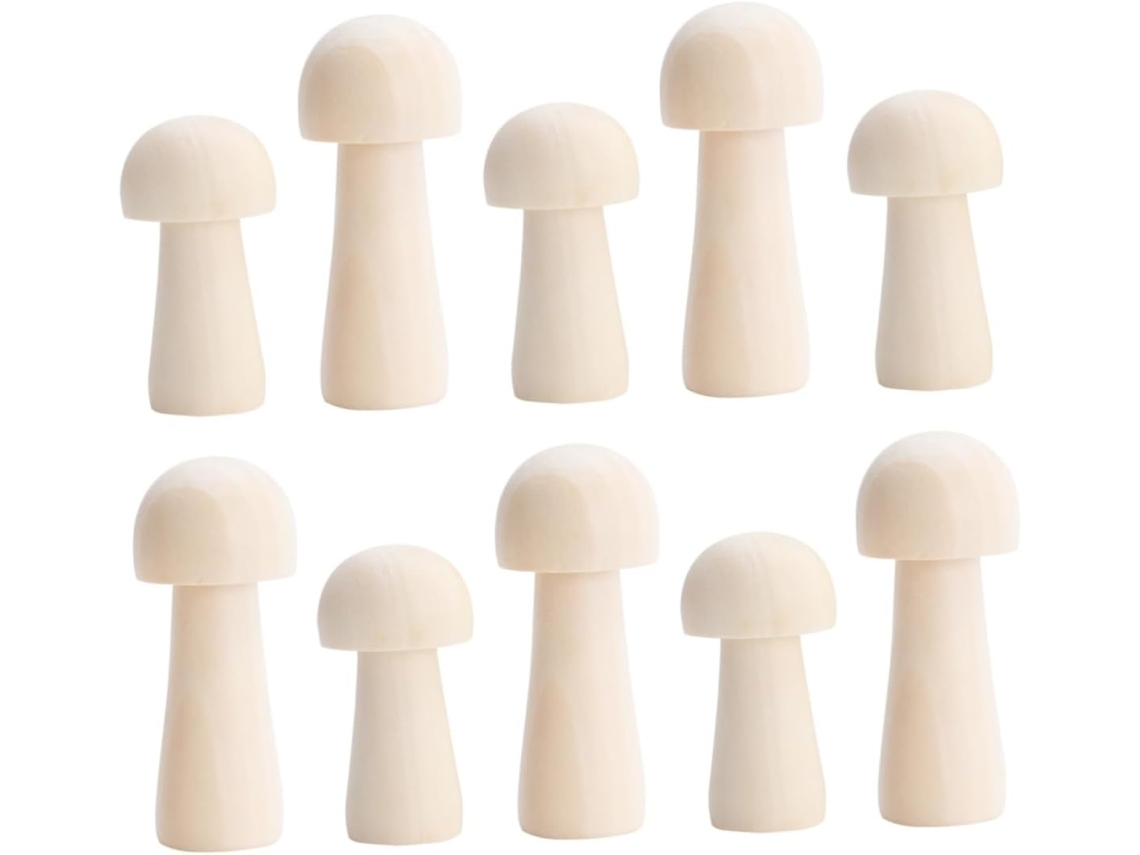 Conjunto De 10 Bonecas Em Formato De Cogumelo Para Pintura Diy, Decoração Para Meninos E Meninas