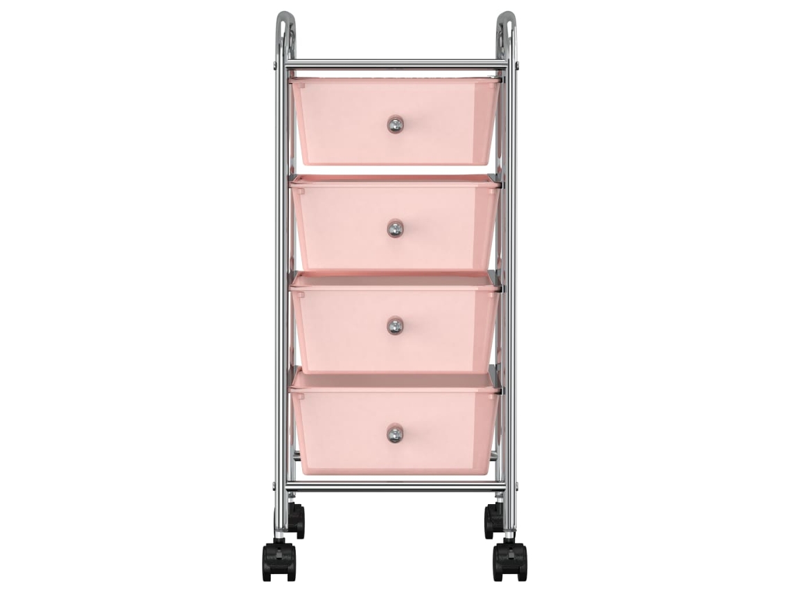 Carrinho de arrumação móvel com 4 gavetas plástico rosa MAISON EXCLUSIVE