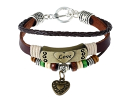 Pulseira De Casal Punk Artesanal Com Letra De Amor