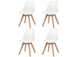 Vidaxl Cadeiras De Jantar 4 Pcs Plástico Branco