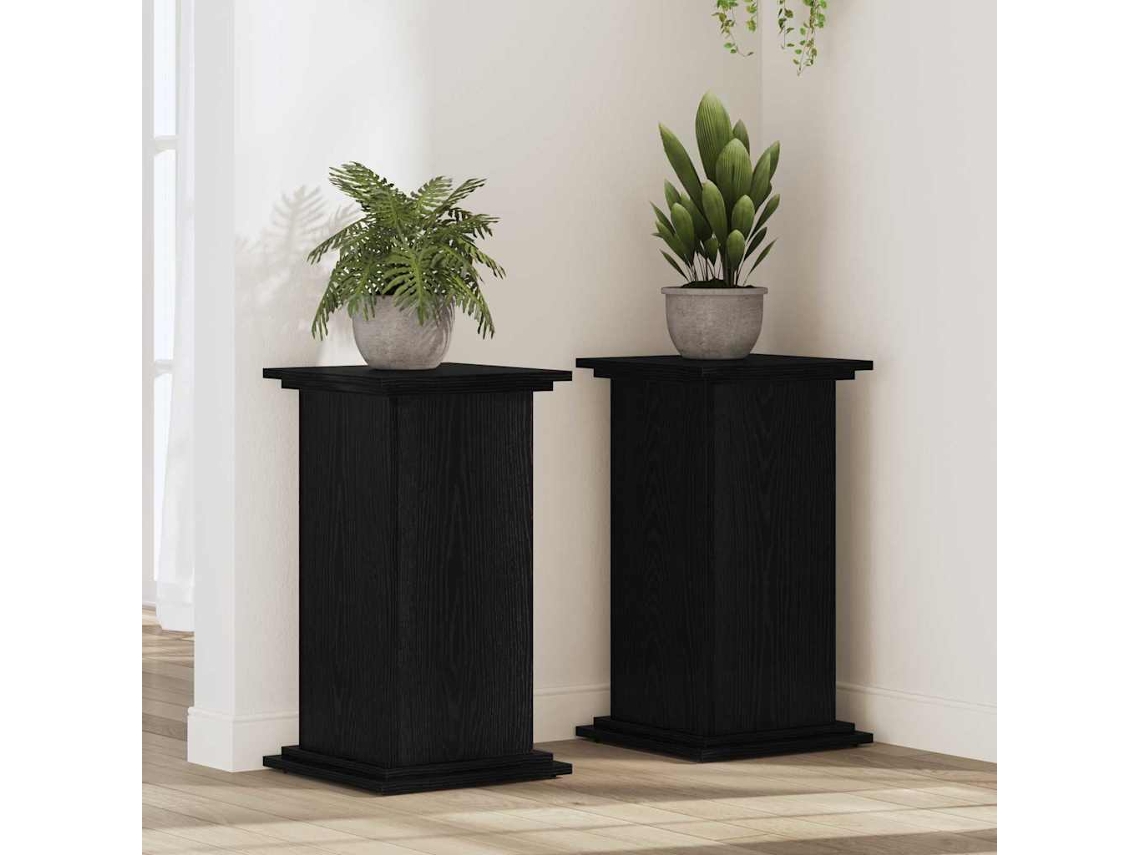 Vidaxl Suporte Para Plantas Carvalho Preto 33 X 33 X 60 Cm