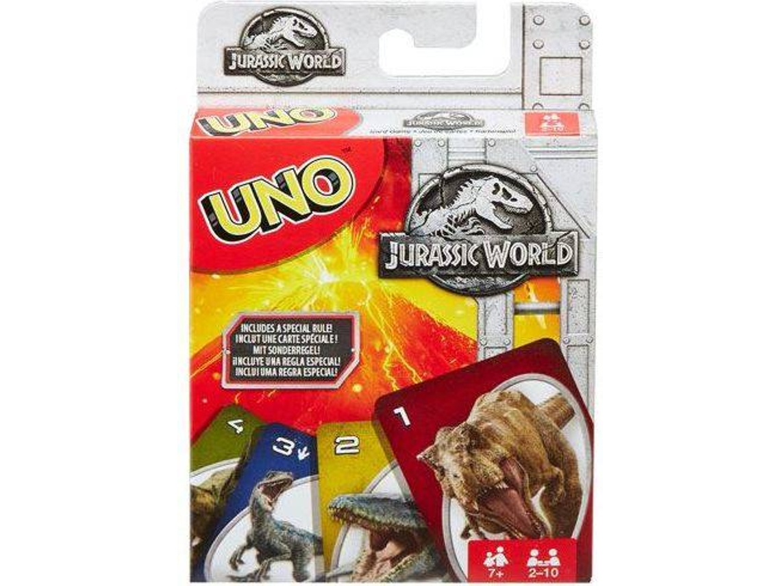 Jogo de Cartas de Cartas UNO Jurassic World  (Idade Mínima Recomendada:7 Anos)