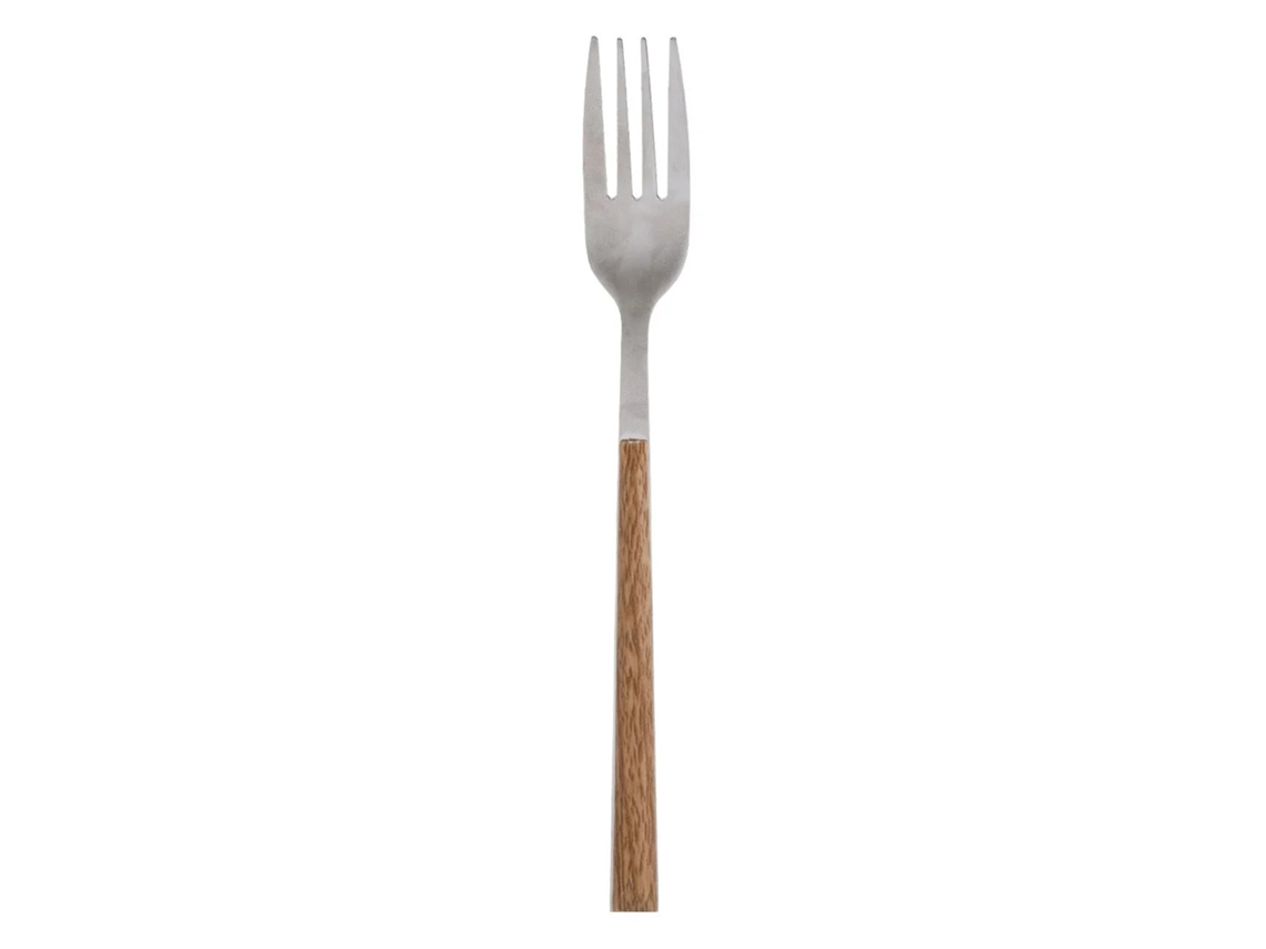 Garfo Em Aço Inox Com Cabo Com Efeito Madeira 21 Cm