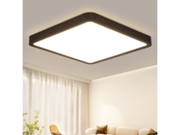 ZMH Luminária de teto LED para banheiro - 23W preto puro 23cm branco quente IP44 quarto