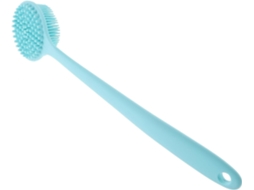 Escova De Banho Azul Silicone Para Corpo, Ducha E Costas, Com Cabo Longo E Alça Para Pendurar, Facilitando O