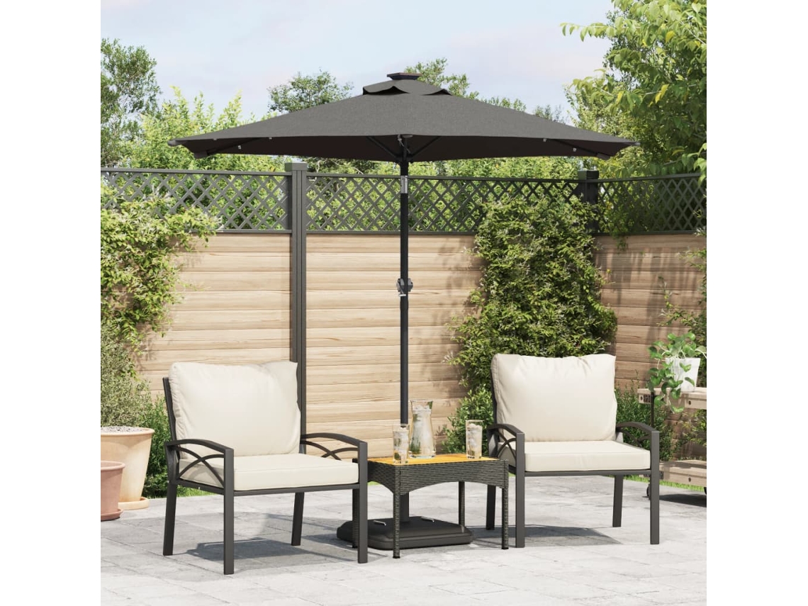 Vidaxl Guarda-sol De Jardim Com Poste De Aço 225x225x212 Cm Antracite