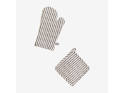 SKLUM Conjunto de Luvas e Panos de Forno Oziel Algodão Beige Creme