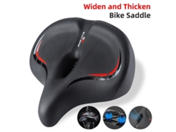 Assento de bicicleta com espuma grossa, elástica, almofada de pu impermeável, confortável, respirável, antiderrapante S/MARCA