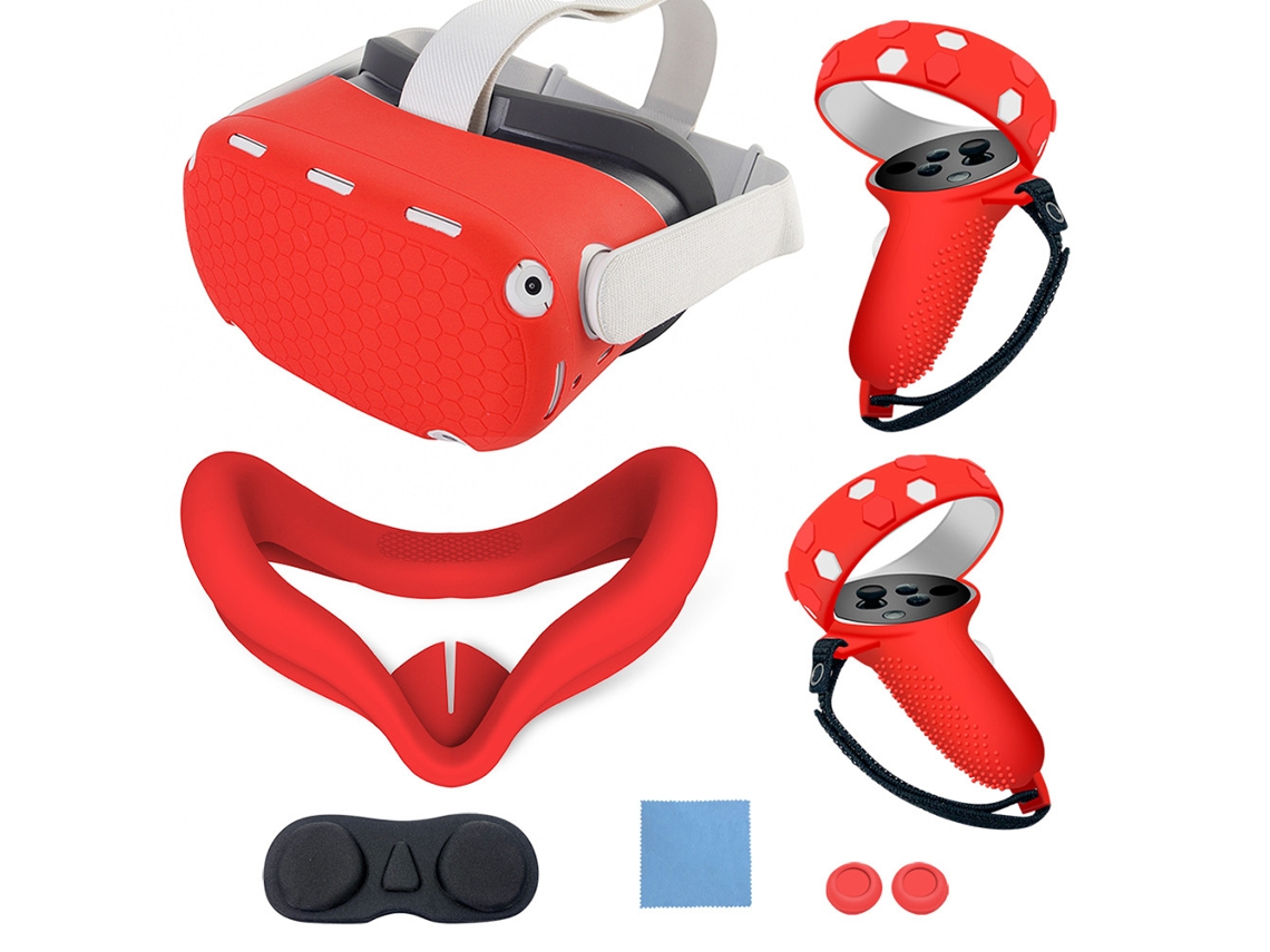 Capa Protetora de Silicone Nova Capa Protetora para Host Oculus Quest 2 com Cabo de Envolvimento Total Newfit EOOCOO (anti derrapante e Anti queda)