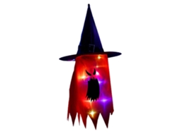 Luzes de Fita Led com Chapéus de Bruxa Iluminados para Halloween Decoração Externa e Interna | S/MARCA