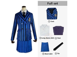 2026 traje de Cosplay Wednesday Addams Nevermore Academy Uniforme Escolar Conjunto Unisex