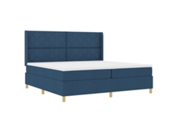 Conjunto 1 Cama Contemporânea Vidaxl Azul Tecido (200 X 200 Cm)