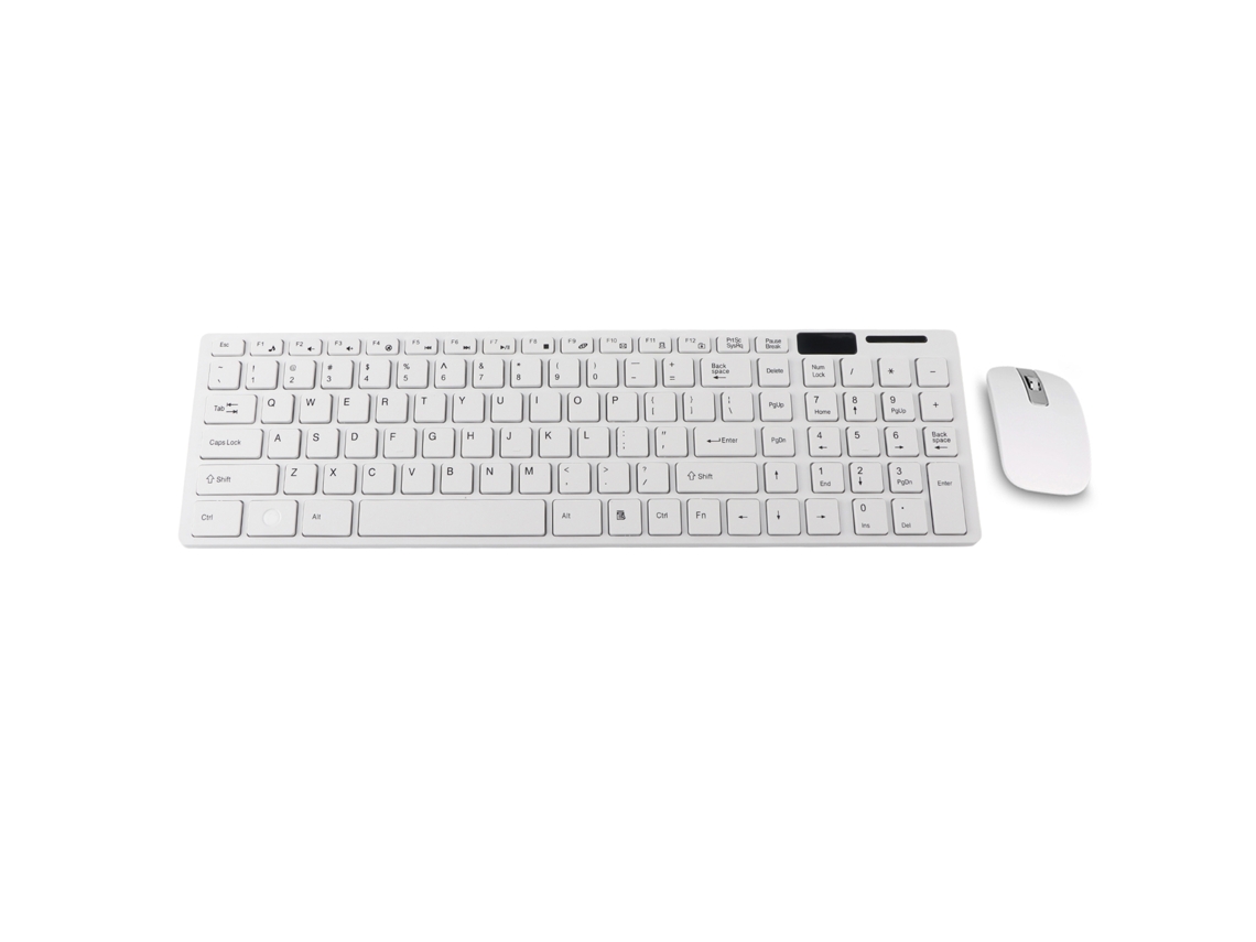 Teclado sem fio 2.4G e mouse óptico, compatíveis com Mac e PC