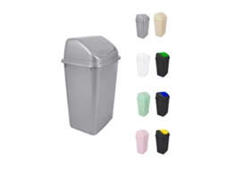 Cubo De Basura Con Tapadera Basculante - 15l / 25l / 30l / 50l - Papelera Ideal Para Cocina, Baño Y Oficina Plata 30 L