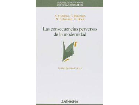 Livro Consecuencias Perversas Modernidad de A. Giddens (Espanhol)