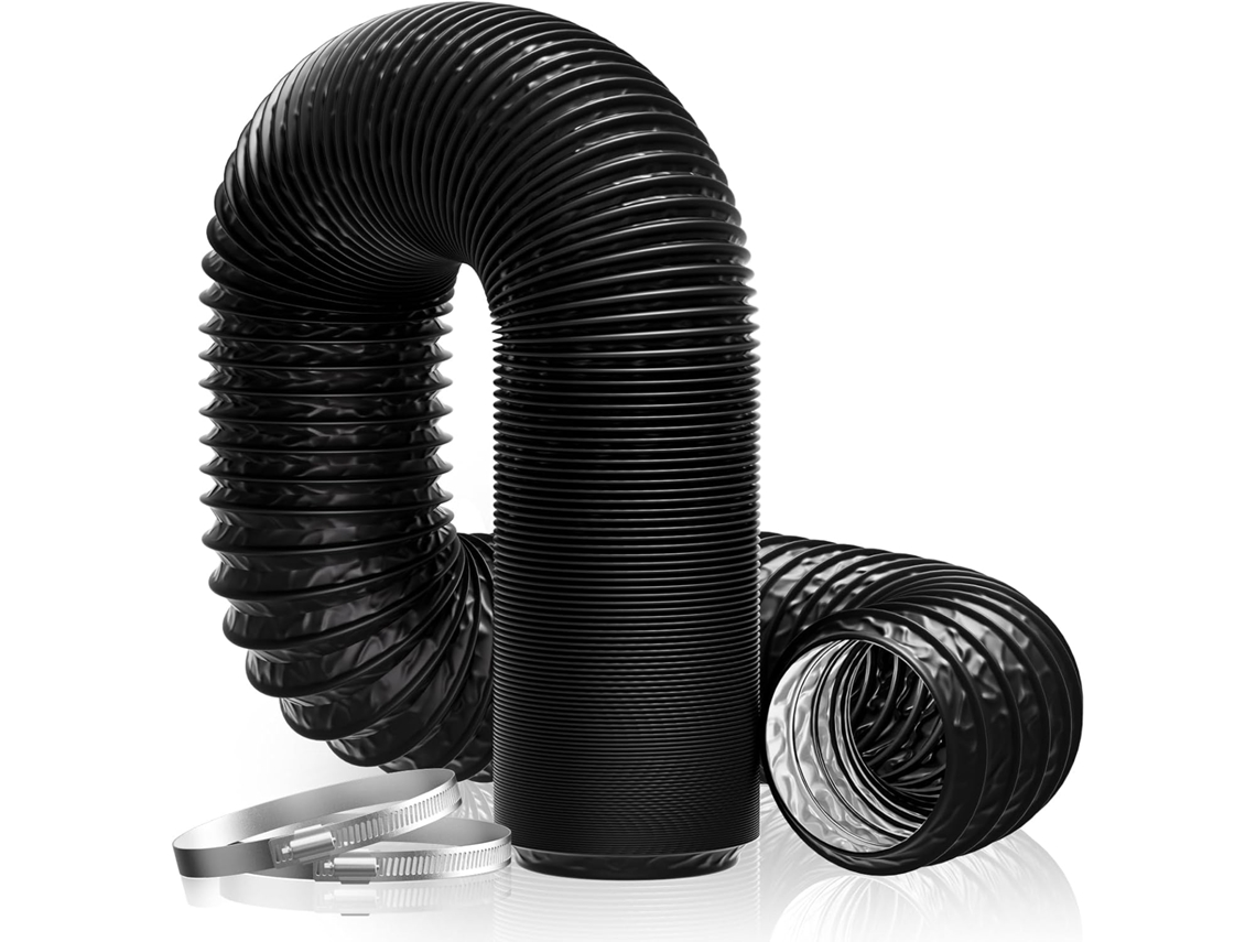 Mangueira drenagem alumínio PVC, diâmetro 100mm, com 2 clipes, para ar condicionado, secador, ventilação ZYBLSSBB