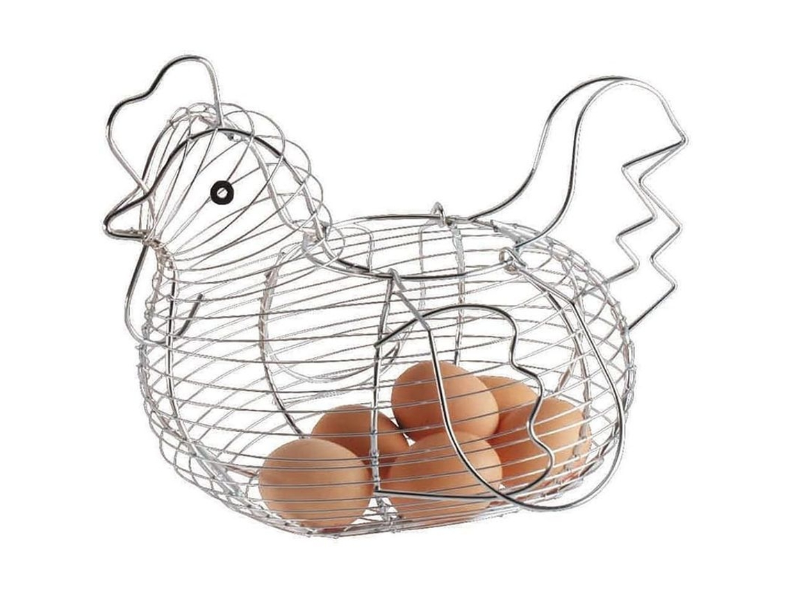 Cesta De Arame Em Forma De Galinha Para Armazenar Ovos Cestas De Armazenamento Doméstico