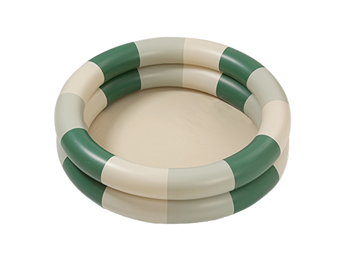 Piscina Inflável Para Bebê E Família Estilo Cute Listras Verdes Grosso Blow Up Pool Para Crianças Verão