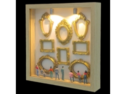 Miniatura Porta Retratos Cáqui Madeira Plástico 21 6 3 5 Design Elegante Compacto Decoração Presentes Estilo GOKOCO