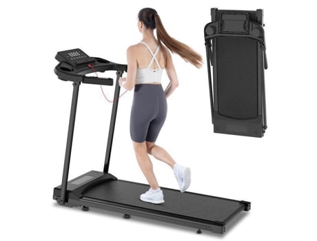 Esteira dobrável, velocidade 12 km/h, 12 programas de exercícios, sensor de pulso, controle por aplicativo Bluetooth, Bigzzia