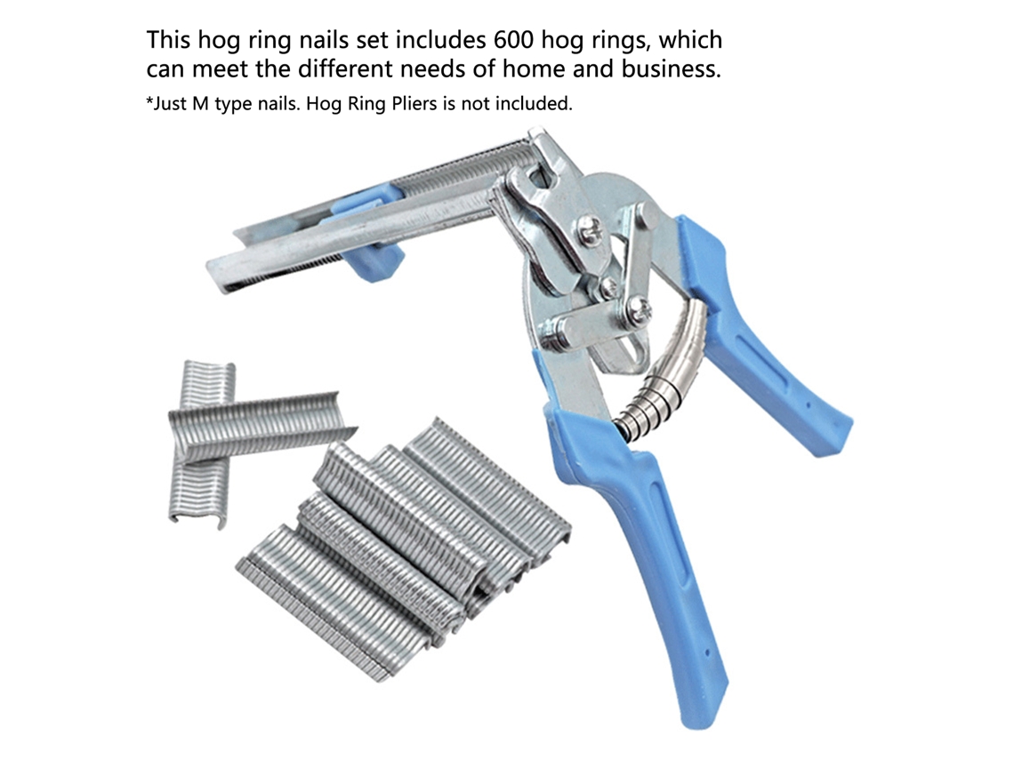 Yuru conjunto de 600 grampos em liga de zinco e alumínio para gaiolas, cercas, armadilhas, reparos DIY | S/MARCA