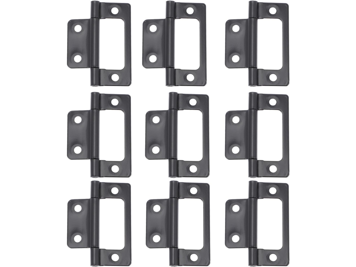 Conjunto De 12 Dobradiças Ferro Pretas Foscas Para Portas, Sem