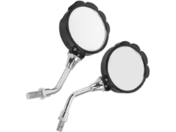 Espelhos retrovisores laterais ajustáveis para motocicleta e scooter, par, pretos, M10.