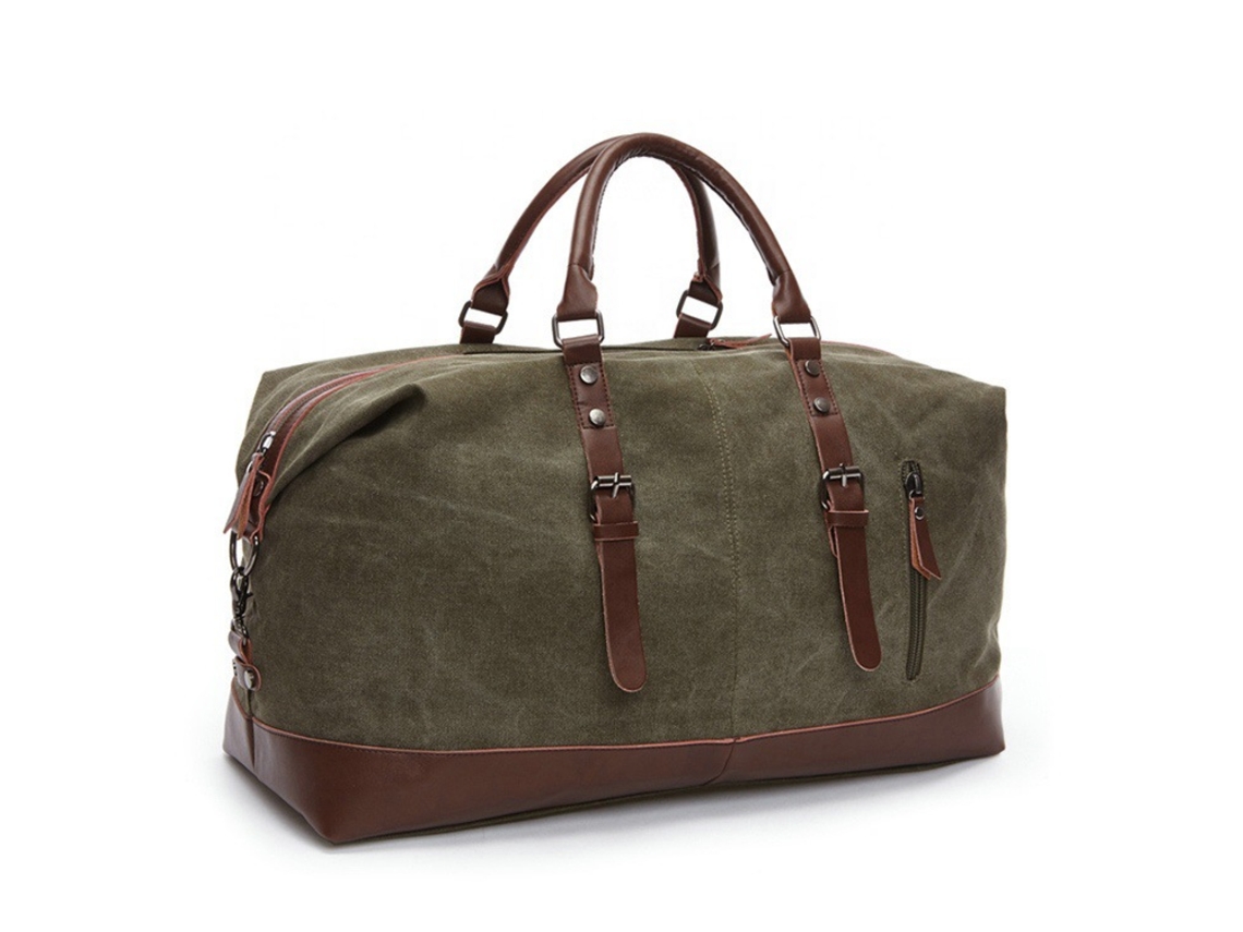 Mala de Viagem AQUAFORGE grande, estilo vintage, lona, com bolsa