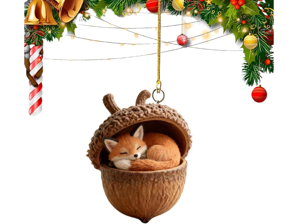 Decorações De Animais Em Forma De Bolota Em Acrílico 2d | Para Árvore De Natal