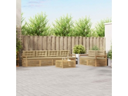 Vidaxl Conjunto De Sofás Para Exterior 7 Unid. Branco E Bege Poliéster