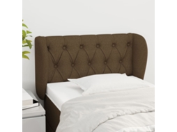 Vidaxl Cabeceira De Cama C/ Abas Tecido 83x23x78/88cm Castanho-escuro